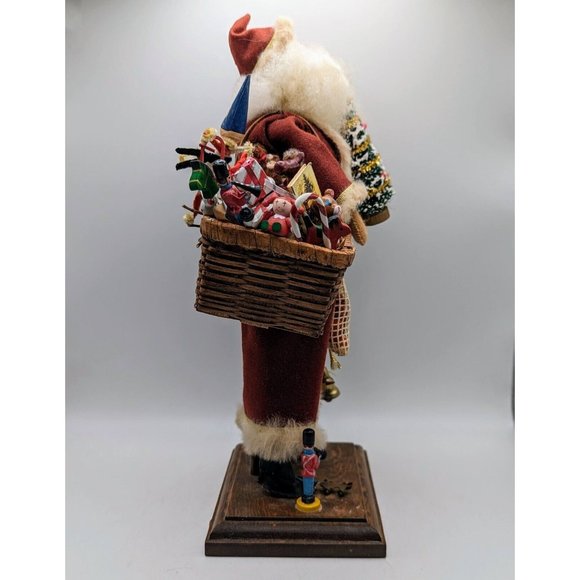 Handmade Red Santa With Toys Vintage Figurine Statue Crafted Luci Isaacs 1987 - Picture 4 of 7